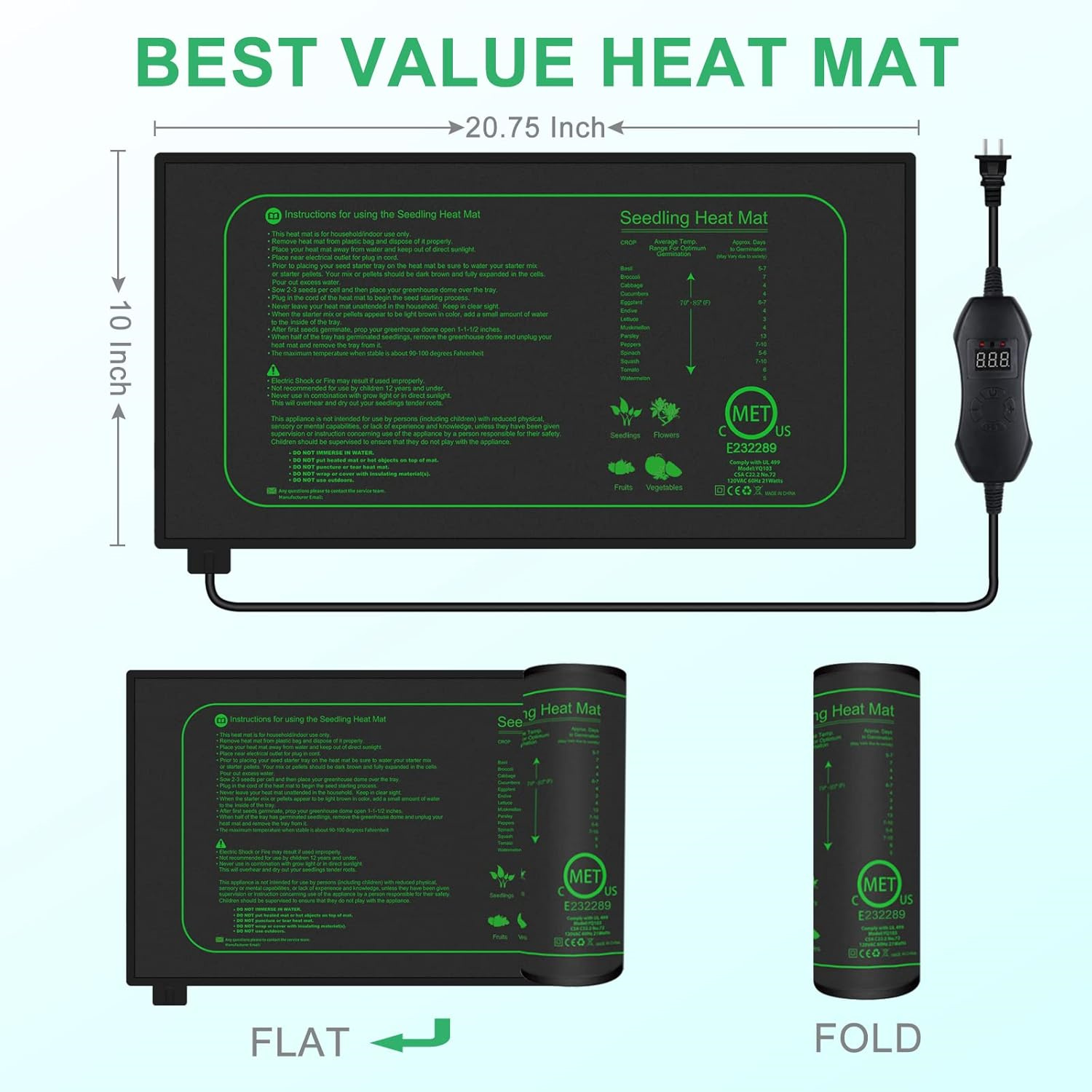 Sämling-Heizmatte mit Digitale – Seedling Heat Pad Bewertung und Preis